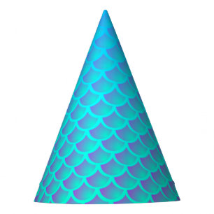 Gorro De Fiesta Modelo de la sirena en la aguamarina azul y