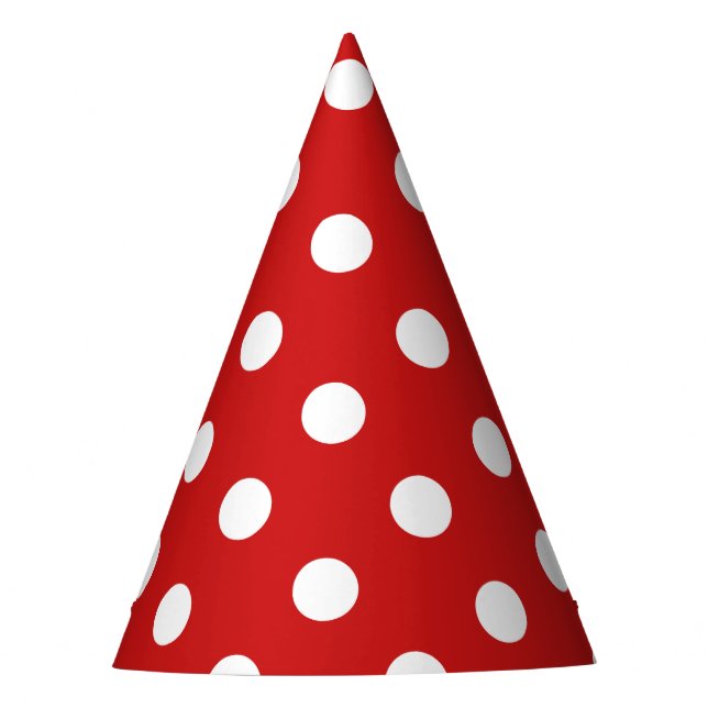 Gorro De Fiesta Modelo de lunar rojo y blanco (Anverso)
