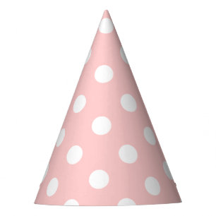 Gorro De Fiesta Modelo de lunar rosado y blanco