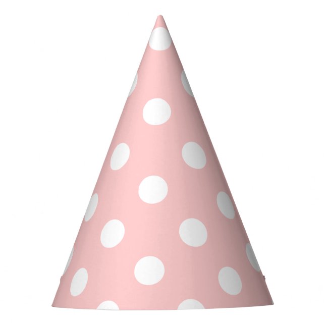 Gorro De Fiesta Modelo de lunar rosado y blanco (Anverso)