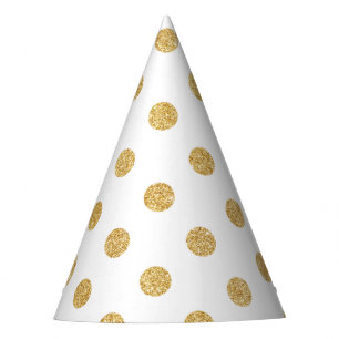 Gorro De Fiesta Modelo de lunares elegante del purpurina del oro