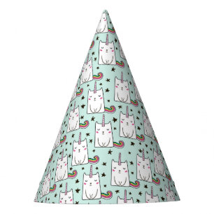 Gorro De Fiesta Modelo dibujado mano linda del gato del unicornio