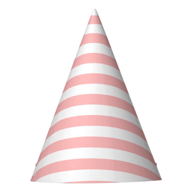 Gorro De Fiesta Modelo rosado y blanco de la raya (Anverso)