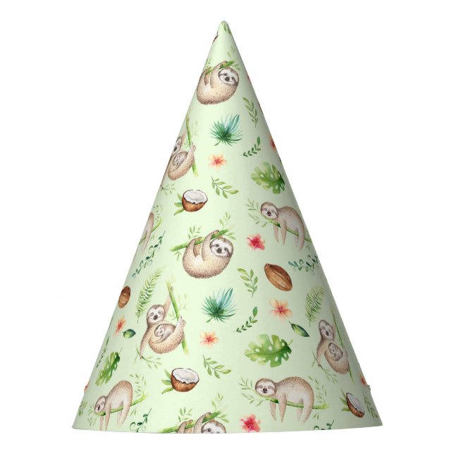 Gorro De Fiesta Modelo tropical de la pereza del coco (Anverso)