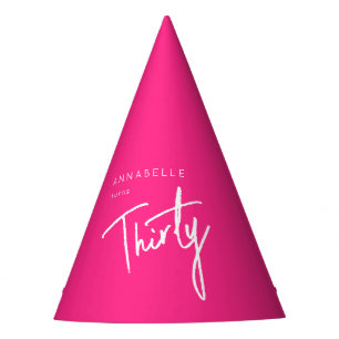 Gorro De Fiesta Moderno 30.º Treinta y Treinta Años Rosa