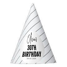 Moderno guión negro 30 cumpleaños Moda y Minimalis