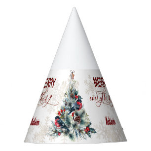Gorro De Fiesta Monograma: Deseos navideños del árbol de Navidad B