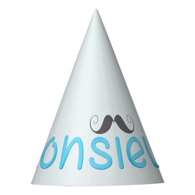 Gorro De Fiesta MonsiEUR Fun Cita Francesa & Mustache - Azul - (Anverso)