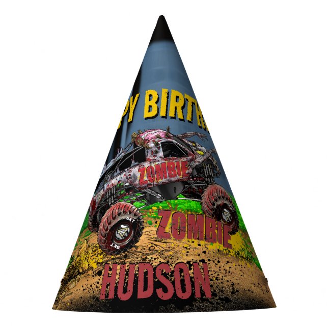 Gorro De Fiesta Monster Jam - Cumpleaños Zombie (Anverso)