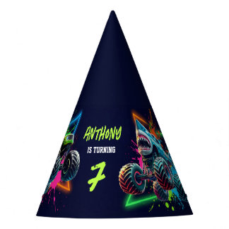 Gorro De Fiesta Monster Truck Shark Birthday 
