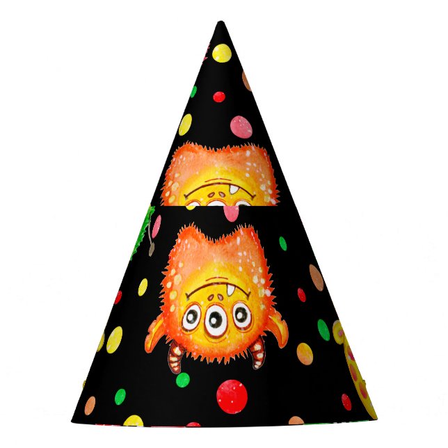 Gorro De Fiesta Monstruos acuarelas: Patrón sin costura (Anverso)