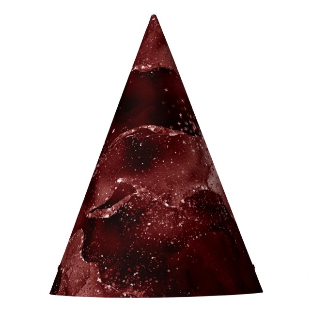 Gorro De Fiesta Moody Agate | Henna Blood Red Garnet Jewel Tone (Anverso)