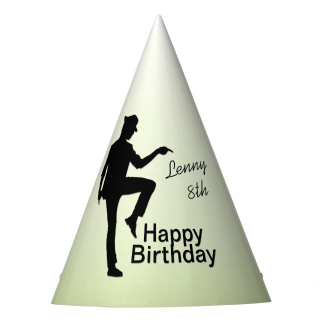 Gorro De Fiesta Moonwalk Dancer Name and Year Birday (Anverso)