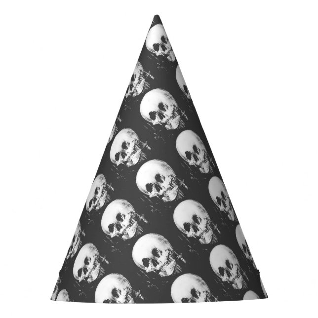 Gorro De Fiesta Mujer con reflejo cráneo de Halloween en espejo (Anverso)