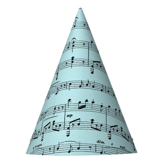 Gorro De Fiesta Música de hoja azul (Anverso)