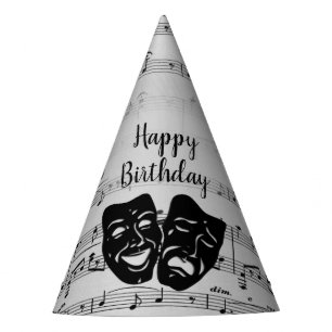 Gorro De Fiesta Música y cumpleaños de plata de las máscaras de