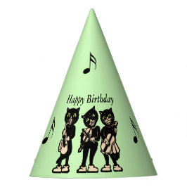 Gorro De Fiesta Nacimiento Black Cat Music Band Black Music Notes