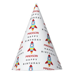 Gorro De Fiesta Nacimiento de la nave espacial Rocket Lanzando Nom
