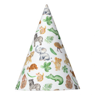 Gorro De Fiesta Nacimiento de los niños en animales de Safari de l