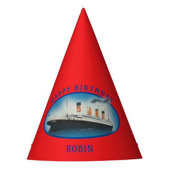 Gorro De Fiesta Nacimiento Titanic Red RMS Barco de la Línea Estre (Anverso)