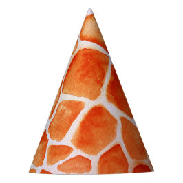 Gorro De Fiesta Naranja acuarela Giraffe Imprimir cumpleaños