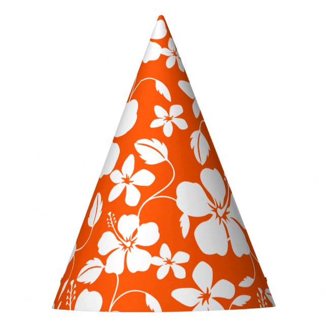 Gorro De Fiesta Naranja HAWAIAN HULA (HIBISCUS) (Anverso)