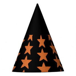 Gorro De Fiesta Naranja quemado Star Pattern Witchy Halloween