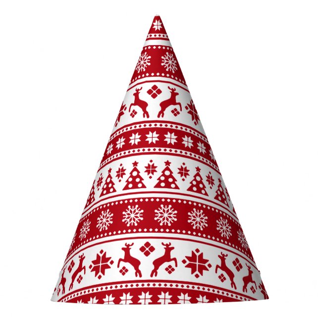 Gorro De Fiesta Navidades Festividad Patrón Nórdico Acogedor (Anverso)