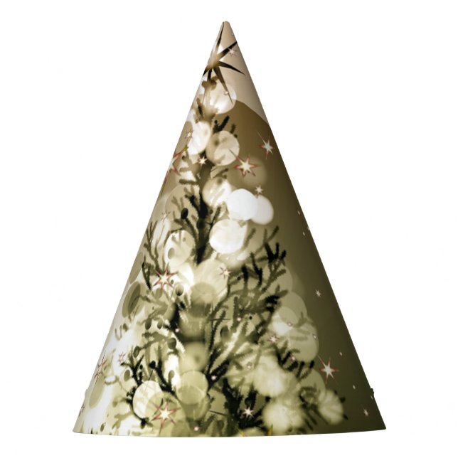 Gorro De Fiesta Navidades Fiesta Golden Tree Shiny Sparkle Stars (Anverso)