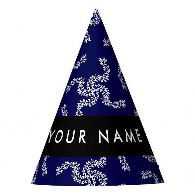 Gorro De Fiesta Navidades Garland, Blue, Su nombre, Personalizar (Anverso)