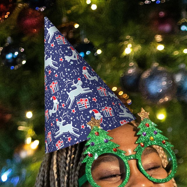 Gorro De Fiesta Navidades renos y patrones musicales de aves (Subido por el creador)