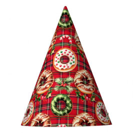 Gorro De Fiesta Navidades Retro Rojo Donan Red Tartán Plaid