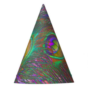 Gorro De Fiesta Navidades Tinsel Peacock Feathers