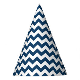 Gorro De Fiesta Navy Zigzag, Navy Chevron, patrón geométrico