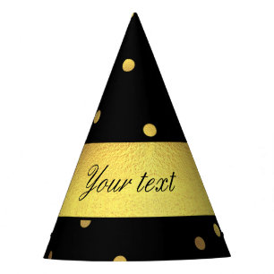Gorro De Fiesta Negro con clase del confeti del oro