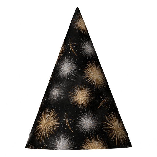 Gorro De Fiesta New Year's Eve Silver Gold Fireworks Celebration (Anverso)