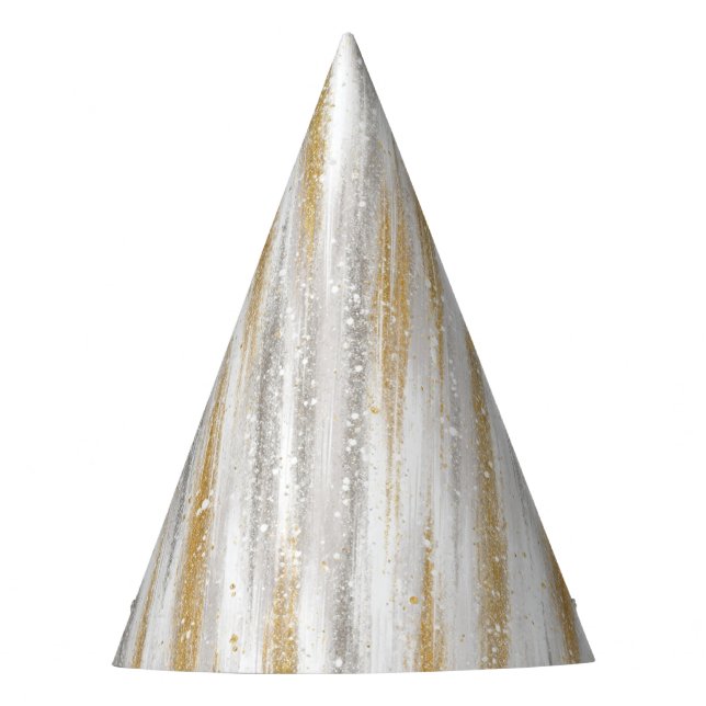 Gorro De Fiesta New Year's Eve Silver Gold Stripes Celebration (Anverso)