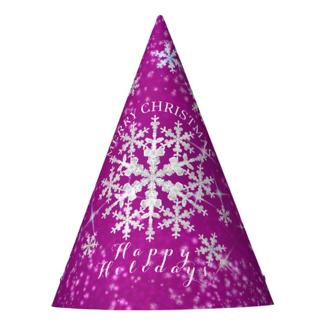 Gorro De Fiesta Nieve que filma blanco magenta (Anverso)