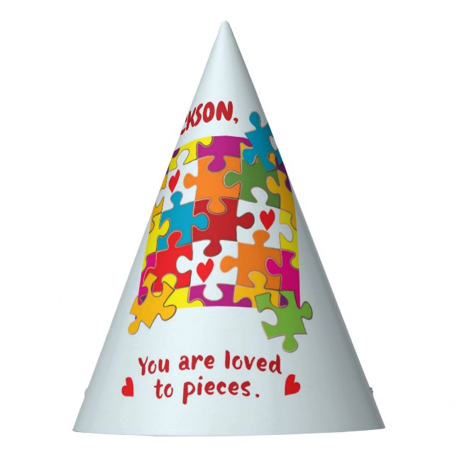 Gorro De Fiesta Niño de cumpleaños rompe el amor a las piezas (Anverso)