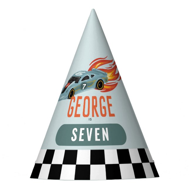 Gorro De Fiesta Niños Carreras Guay Niños de coches Cumpleaños (Anverso)