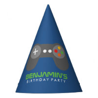 Niños con controlador de videojuegos azul Cumpleañ