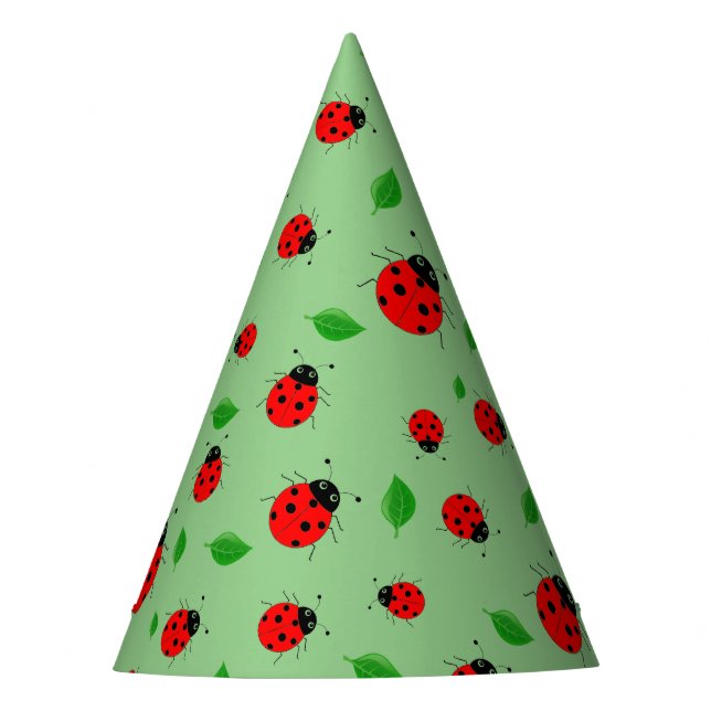 Gorro De Fiesta Niños Cute lady bug y gradiente de patrón de permi (Anverso)