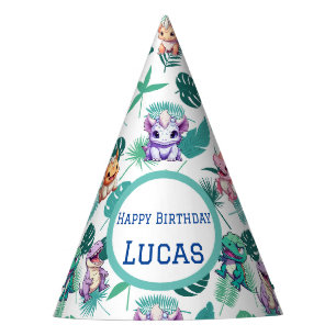 Gorro De Fiesta Niños de la escuela de la jungla de los dinosaurio