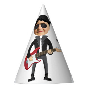 Gorro De Fiesta Niños 🎸 🤣 Rockstar Cumpleaños Guitar Funky Diver