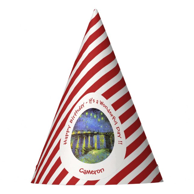 Gorro De Fiesta Noche van Gogh Starry sobre artículos de Fiesta en (Anverso)