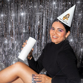 Gorro De Fiesta Nochevieja negra y dorada