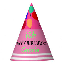 Gorro De Fiesta NOMBRE DE los globos de cumpleaños blancos verdes 