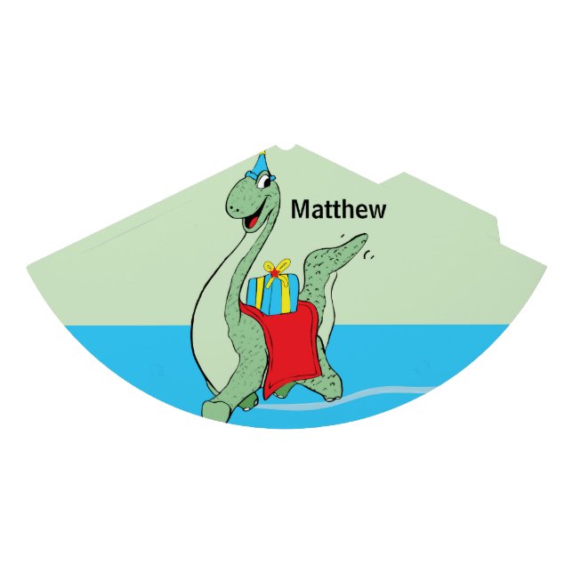 Gorro De Fiesta Nombre personalizado, niño, dinosaurio de cumpleañ (Anverso)