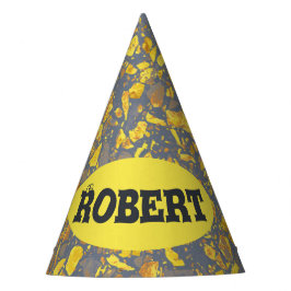 Gorro De Fiesta Nombre personalizado Patrón moderno de oro Terrazz