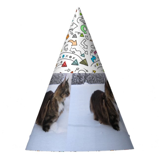 Gorro De Fiesta norwegian forest cat in snow (Anverso)